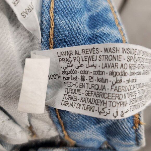 Zara High Waisted Distressed Jeans Denim Pants Women Size US 2 Raw Hem Cotton - Picture 8 of 14